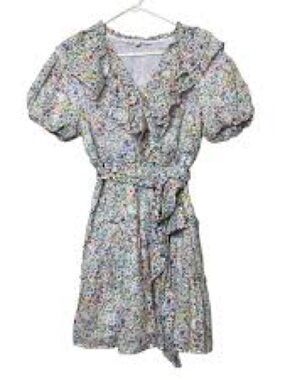 Karlie Floral 'Almost Wrap' Ruffle Dress - MEDIUM